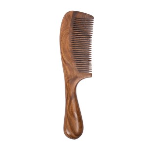 Sandalwood Na Halitta Na Hannun Ƙaƙƙarfan Haƙori Comb Anti-Static Head Massage Classic Comb Hair Syling Hair Care Tool