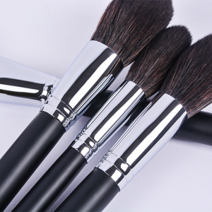 Dongshen 12 adet ahşap makyaj fırçası seti en kaliteli sentetik saç siyah kozmetik fırça güzellik makyaj aracı kiti