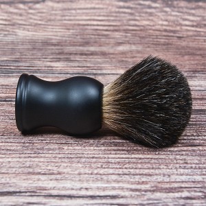 Blaireau de rasage logo personnalisé de haute qualité avec poignée en résine brosse à moustache en cheveux de blaireau noir pour hommes toilettage