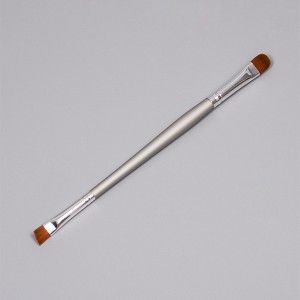 ປ້າຍສ່ວນຕົວ eyeshadow brushes double ended wood brush brushes wholesale with synthetic hair 4 in1 cosmetic tool for eyes