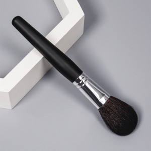 DM high end single blush/powder brushes private label goat hair makeup brush dengan gagang kayu untuk kecantikan