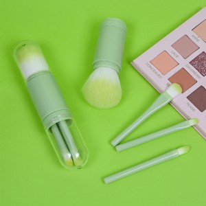 DM ဒီဇိုင်းအသစ် Make Up Brushes Retractable Makeup Brush Synthetic Hair Travel Mini Makeup Brush Set