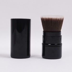 DM Kabuki Brush Cosmetics Private Label Retractable Facial Flat Metal Makeup Brush Blush Powder Burashi