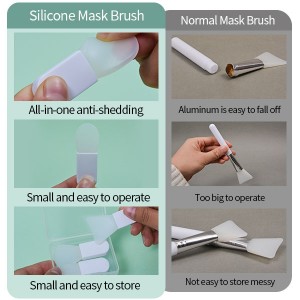 Brushes Mini Mask Aghaidh Silicone Masg Innealan Mud Facial Brush Makeup Brushes Facial Sùbailte airson Cuir a-steach