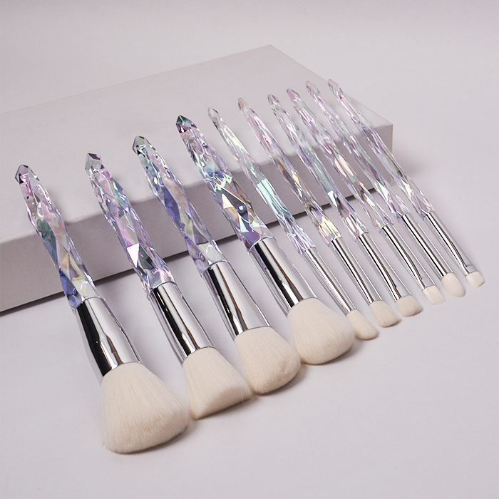 White make up brushes diamond handle makeup brush professional makeup promotional brush set