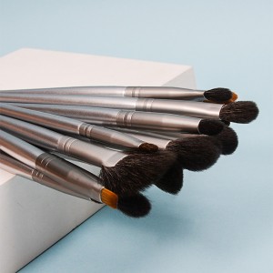 High end sliver 15pcs kayu set kuas makeup unik yang disesuaikan dengan eyeshadow concealer brush set untuk kosmetik mata