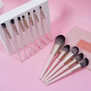 Dongshen 12pcs Private Label Vegan Cosmetic Brush Custom Synthetic Hair Wood Handle Makeup Brush Set