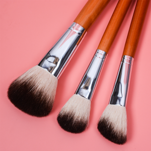 DM private label make up brushes Synthetic hair wood handle makeup brush set para sa nawong