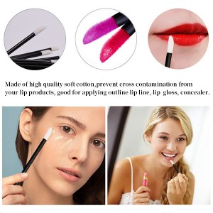 ຂາຍສົ່ງເຄື່ອງແຕ່ງໜ້າ ລິບສະຕິກ Applicator Lip Disposable Lip Brush Make Up Brushes Set
