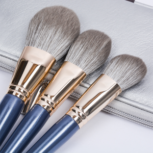 DM new makeup brushes private label professional blue makeup brushes vegan hair high quality makeup brush set with bag