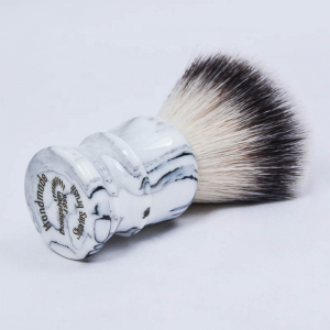 Wholesale DM White Resin Handle Synthetic Hair Shaving Brushes Customized Logo Free Samples for Men’s Care