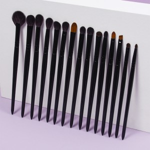 ចុងខ្មៅ 15pcs សក់សំយោគធ្វើពីឈើពិសេសតែមួយគត់ សំណុំជក់ផាត់មុខ ឈុត eyeshadow concealer brush set for eye cosmetic