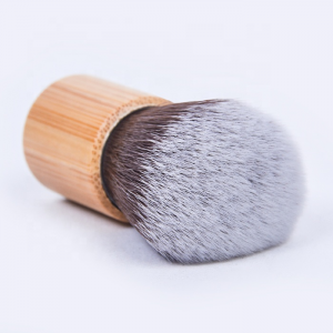Wholesale Custom Logo Makeup Brush Big Size Bamboo Handle Vegan Kabuki Blush Powder Brush
