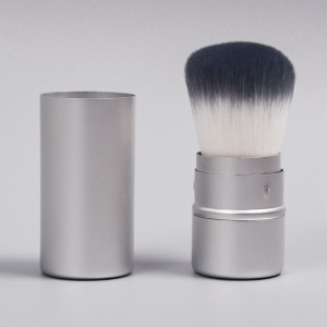 Babban Ingancin Custom Logo Metal Handle Vegan Makeup Powder Brush Kabuki Travel Cosmetic Brush Facial blush Brush