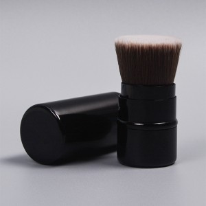 DM Kabuki Brush Cosmetics Private Label Выдвижная лицевая плоская металлическая кисть для макияжа Blush Powder Brush