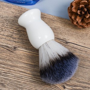 Engros Holdbar professionel billig plastikhåndtag syntetisk hår bulk barberbørste til mænds pleje