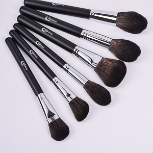 Dongshen 12 stk træ makeup børste sæt topkvalitet syntetisk hår sort kosmetisk børste skønhed makeup værktøjssæt