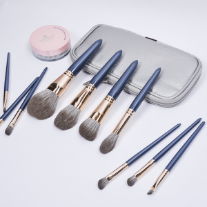 DM new makeup brushes private label professional blue makeup brushes vegan hair high quality makeup brush set with bag