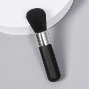 DM özel etiket keçi kılı ahşap saplı makyaj fırçası pudra fırçası makyaj fırçaları yüz için
