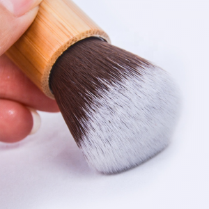 Wholesale Custom Logo Makeup Brush Big Size Bamboo Handle Vegan Kabuki Blush Powder Brush