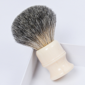Dongshen Natural Pure Badger Hair Beige Resin Handle Premium Персонализирана мъжка четка за бръснене Travel Shave Brush