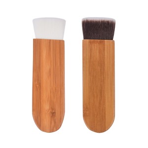 Li-Brushes tsa Makeup tsa Wholesale Single Custom Private Label tse nang le borashe ba Vegan Hair Bamboo Handle Cosmetic Brush.