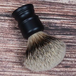 ຄຸນະພາບສູງ ປ້າຍຊື່ສ່ວນຕົວ resin handle silvertip badger hair shaving brush for men grooming