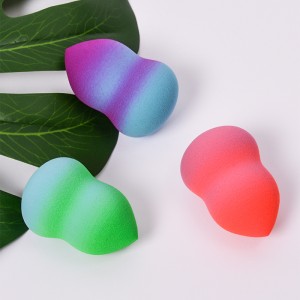 Dongshen spužva za šminkanje proizvođača spužva za šminkanje u obliku tikvice po mjeri s gradijentom boje bez lateksa.