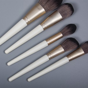 High Quality 12pcs Private Label Vegan Cosmetic Brush Custom Artificial Synthetic Hair Wooden Handle Makeup Brush Set