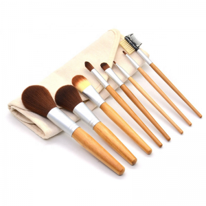 Dongshen Eco-friendly bamboo handle 8pcs fiber synthetic hair makeup brush set