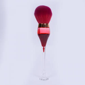 Pennello per trucco di design professionale personalizzato all'ingrosso di alta qualità per pennelli per fard a forma di tazza di vino con pennello in polvere