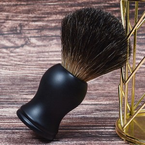 برس اصلاح آرم سفارشی با کیفیت بالا با دسته رزین برس سبیل موی گورکن سیاه برای نظافت مردانه