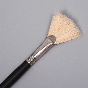 OEM Private label enkelt fan pudderbørster træ makeup børste engros med ornebørster hår make-up værktøj til kosmetik