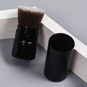 DM Kabuki Brush Cosmetics Private Label Выдвижная лицевая плоская металлическая кисть для макияжа Blush Powder Brush