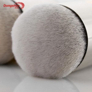 Dongshen perie de fond de ten pentru machiaj pentru păr sintetic, mâner din lemn alb de înaltă calitate