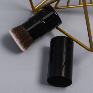 DM Kabuki Brush Cosmetics برچسب خصوصی جمع شونده صورت فلزی مسطح آرایشی برس رژگونه پودری