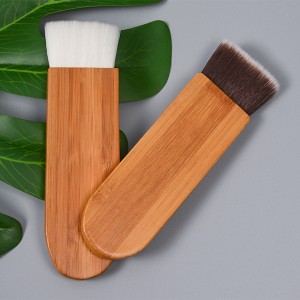 Grossist enstaka anpassade privata märken professionella sminkborstar med vegansk hårborste Bambuhandtag kosmetisk borste