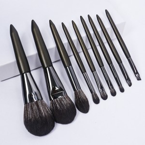 Dongshen new design cosmetic brush high-density soft synthetic hair wooden handle makeup brush travel set