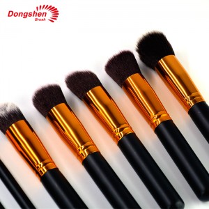 Black Mini Exquisite 10pcs Vegan Synthetic Hair Makeup Brush Set
