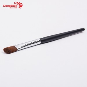 Pennello per maquillaje Dongshen, vegan friendly, capelli sintetici, manico in legnu neru, spazzola per correttore, pennello cosmeticu
