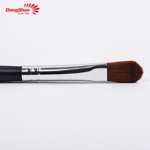 Dongshen 메이크업 브러쉬 비건 친화적 인 합성 머리 검은 나무 손잡이 싱글 컨실러 브러쉬 코스메틱 브러쉬