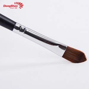 Dongshen makeup børste vegansk venlig syntetisk hår sort træskaft enkelt concealer børste kosmetisk børste