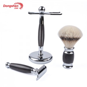 Dongshen Classic Design Black Men’s Shaving Brush Set Silvertip Shaving Brush Safety Razor