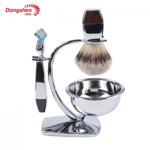 Dongshen Premium miesten parranajoharjasetti Ylellinen Badger Hair -parranajoharja ja -parranajokone