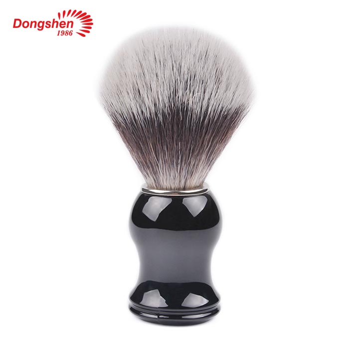 Dongshen high quality black plastic handle synthetic hair men's shaving brush (1)