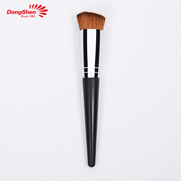Dongshen soft skin-friendly synthetic hair wooden handle concave foundation brush (1)