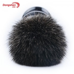 Dongshen մեծածախ մանրաթելից սինթետիկ մազերի պրոֆեսիոնալ սափրվելու վրձին սև պլաստիկ բռնակով