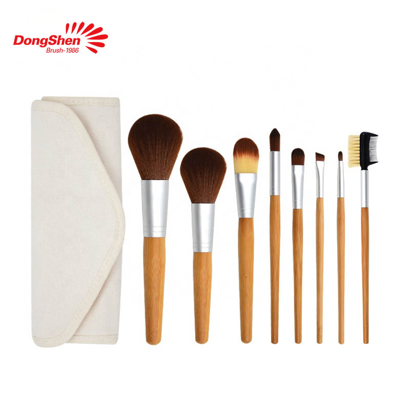 China Factory for Brush Pouch - Eco-friendly 8pcs natural bamboo handle makeup brush set – Dongmei