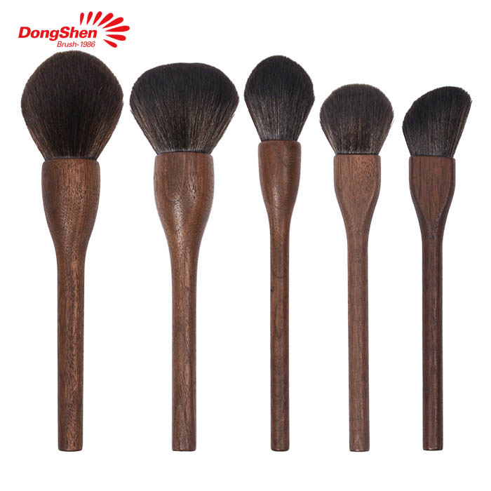 Eco-friendly high quality wooden handle fiber synthetic wool 5pcs makeup brush set (1)