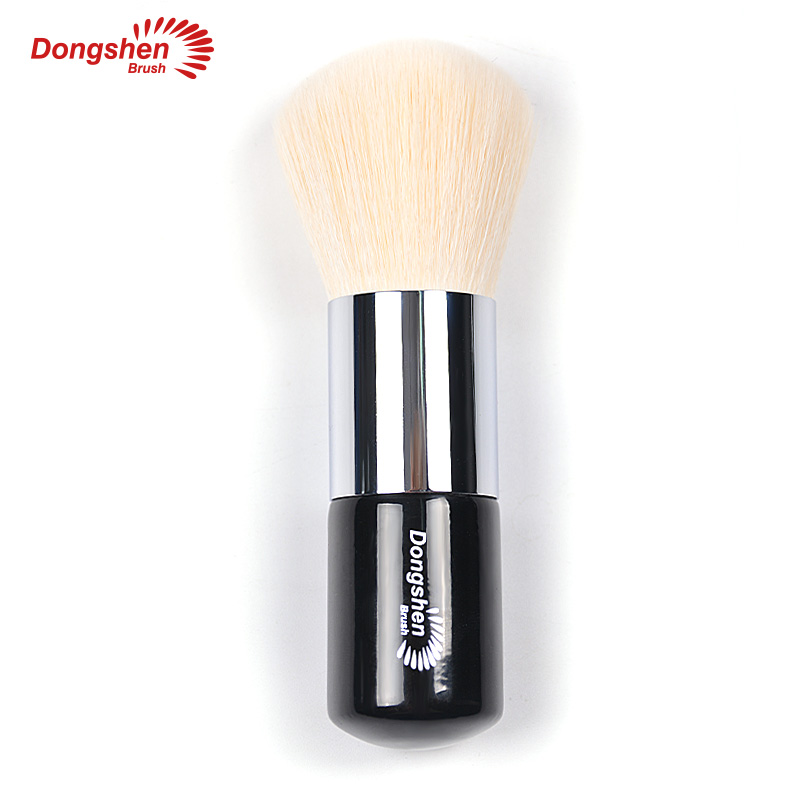 High quality skin-friendly fiber synthetic hair wooden handle makeup powder brush (1)